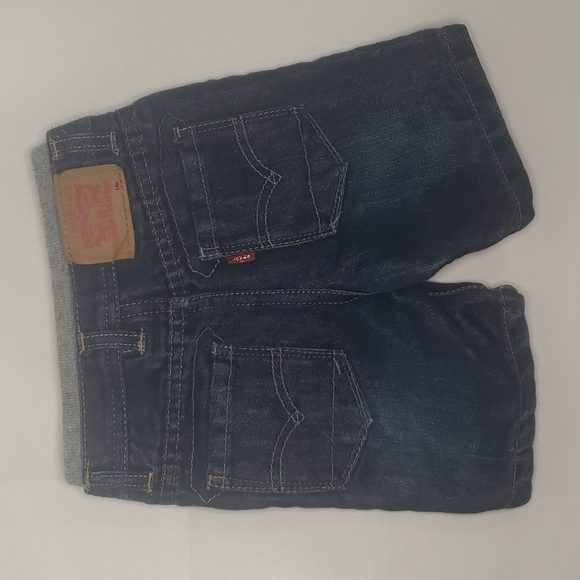 3/$30 LEVI'S Lined Elastic waist Bermuda Long Jean Denim Shorts - Picture 4 of 6